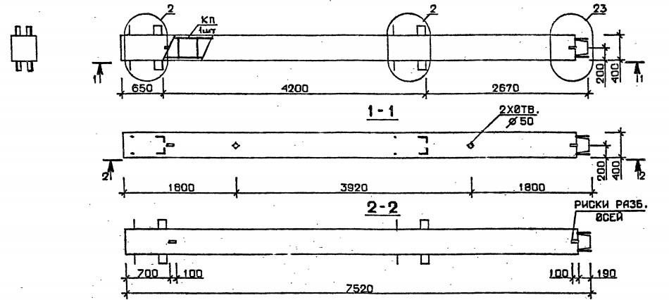 Колонна 1КВ 42.75-7-с Серия 1.020.1-2с/89